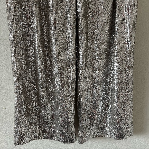 Express High Waist Sequin Pleated Cropped Trousers SZ XS - Picture 7 of 14